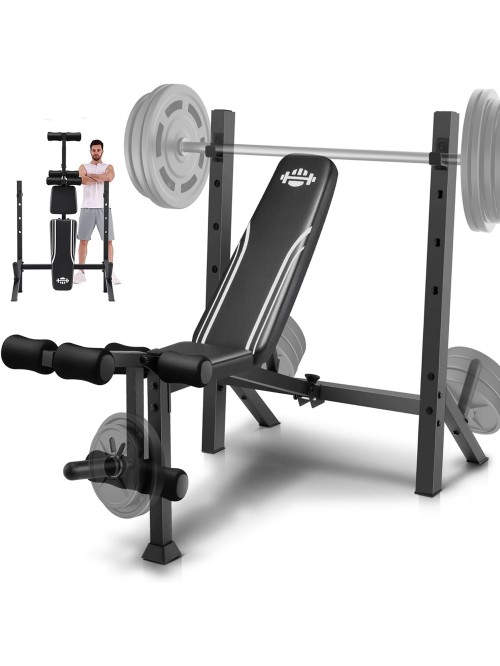 VIBESPARK Adjustable Weight Bench, 900Lbs 5-in-1 F...