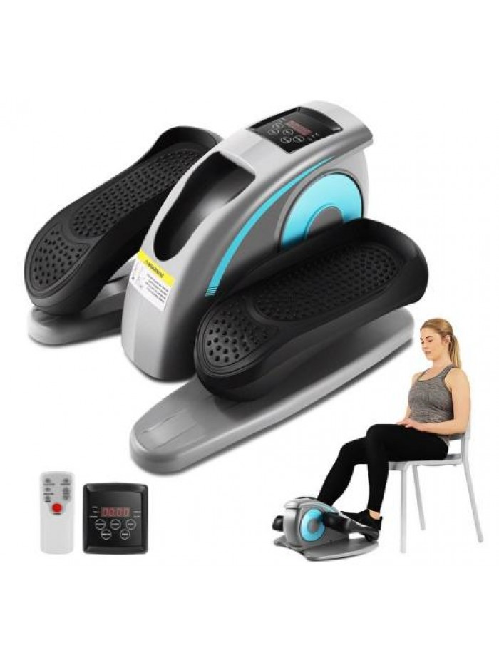 Under Desk Elliptical Pedal Exerciser Seated Elliptical Machines with Remote & Data Monitor, Mini Elliptical Trainer for Home Use