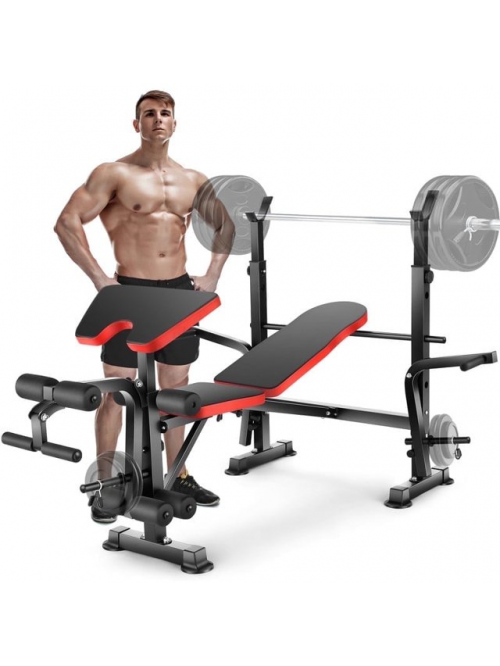 VIBESPARK Adjustable 6-In-1 Weight Bench, 600lbs F...