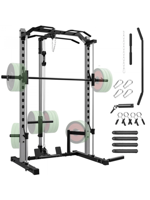 VIBESPARK Smith Machine Squat Rack, All-in-One Pow...
