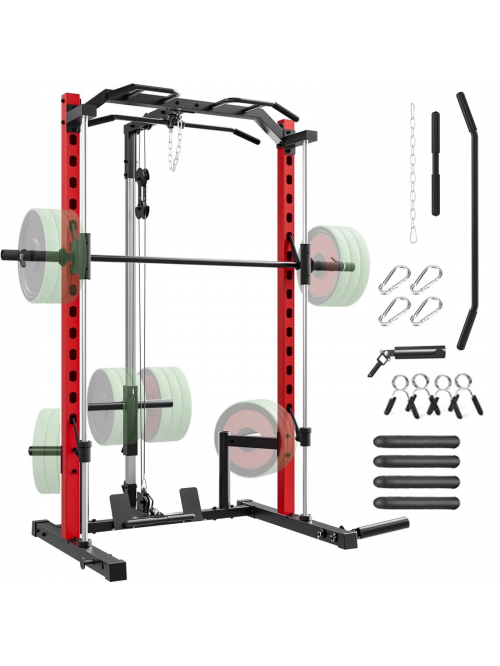 VIBESPARK Smith Machine Squat Rack, All-in-One Pow...