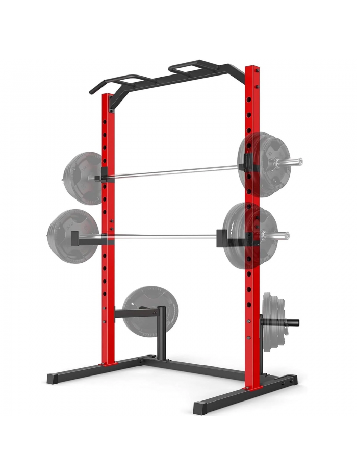 VIBESPARK Squat Rack Power Rack, Multi-Function Adjustable Squat Rack with Pull-Up Bar & J-Hooks, Bench Press Rack for Home Gym Fitness Equipment, Power Rack Cage