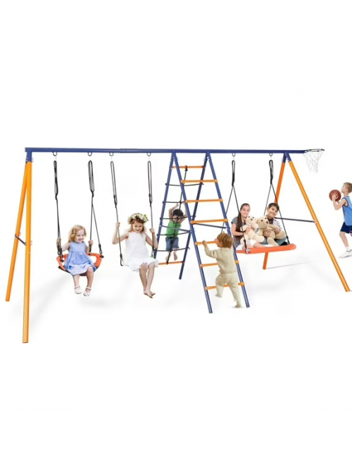 VIBESPARK 700lbs Swing Sets for Backyard, 6 in 1 M... VIBESPARK 700lbs Swing Sets for Backyard, 6 in 1 M...